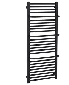Držadlá k vani CERANO - Kúpeľňový radiátor Antonio - integrované držiaky na uteráky - bočné pripojenie - 655W - čierna matná - 1180x550 mm LIV-WD-26-55