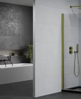 Vane MEXEN/S - Pretória sprchovací kút 80x100, transparent, zlatá + sprchová vanička vrátane sifónu 852-080-100-50-00-4070G
