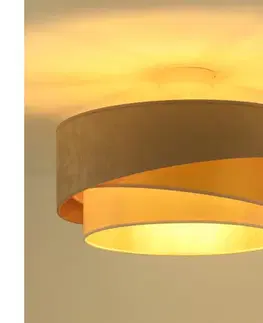 Svietidlá  - Prisadený luster KOBO 1xE27/15W/230V pr. 45 cm béžová/zlatá/krémová 605472