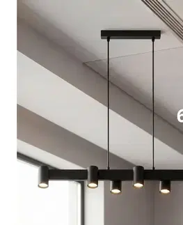 Svietidlá BRILAGI - LED RGBW Stmievateľný luster na lanku SELE 6xGU10/6,5W/230V čierny BG5271+AI2323
