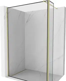 Sprchové dvere MEXEN/S - Kioto Sprchová zástena WALK-IN 90 x 30, čierny vzor, zlatá 800-090-212-50-70-030