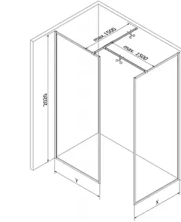 Sprchové dvere MEXEN/S - Kyoto-XF Sprchová zástena WALK-IN s rámom 120x110, transparent 10 mm, zlato kefovaná 800-120-202-04-55-110-XF
