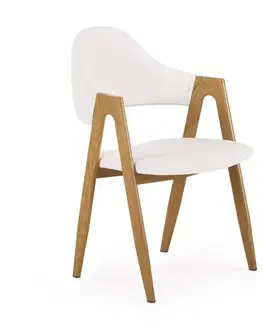Čalúnené stoličky Stolička K247 ekokoža/kov biela 53x57x80