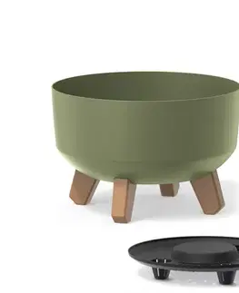 Kvetináče a truhlíky NABBI DGRL240L plastový kvetináč na nožičkách 23,5 cm zelená