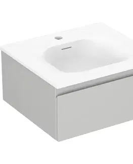 Kúpeľňový nábytok MEXEN/S - Orio kúpeľňová skrinka 50 cm s umývadlom Vela, 1 šuplík, sivá mat/biela mat 91A10-05023-1-BF62-W23M01