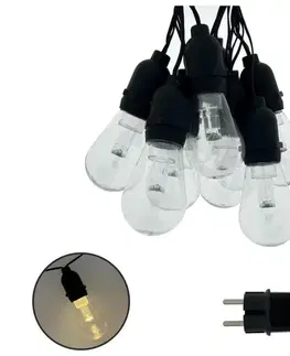 LED osvetlenie  LED vonkajšia dekoratívna svetelná reťaz 10xLED/0,15W/230V 3,8 m IP44 čierna 034 0001078