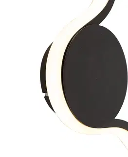 Nástenné osvetlenie Moderná nástenná lampa čierna vrátane LED - Plomp