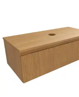 Kúpeľňový nábytok Kúpeľňová skrinka s krycou doskou SAT Evolution 98x30x44, 5 cm dub medový mat SATEVO100DMD SATEVO100DMD