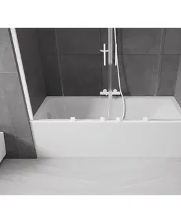 Sprchové dvere MEXEN/S - Velar Duo Dvojkrídlová posuvná vaňová zástena 180 x 150, transparent, biela 896-180-000-02-20