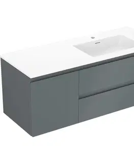 Kúpeľňový nábytok MEXEN/S - Orio kúpeľňová skrinka 120 cm s umývadlom Otis pravá, 2S, 1D, grafit mat/biela mat 91A13-12047-3-BBFFF66-W18P01