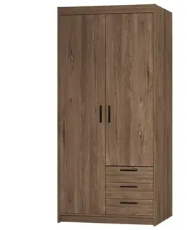 Šatníkové skrine Skriňa Elena 2D3S dub lefkas