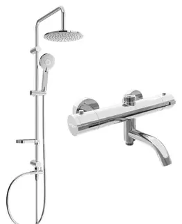 Sprchy a sprchové panely MEXEN/S - Carl sprchový stĺp vrátane sprchovej termostatickej batérie Kai, chróm 77900240-00