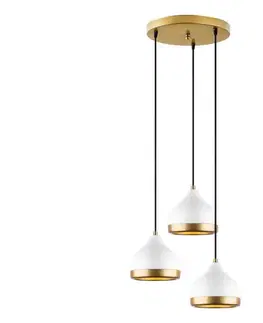Svietidlá  Závesný luster YILDO 3xE27/40W/230V biela/zlatá 892OPV2132