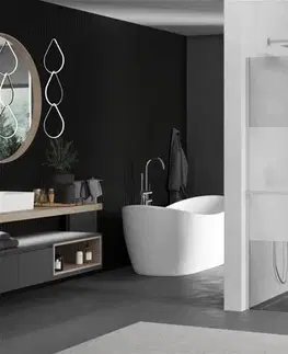 Sprchové dvere MEXEN/S - KIOTO Sprchová zástena WALK-IN s poličkou a držiakom uterákov 70 x 200, transparent/matné sklo 8 mm, chróm 800-070-121-01-35