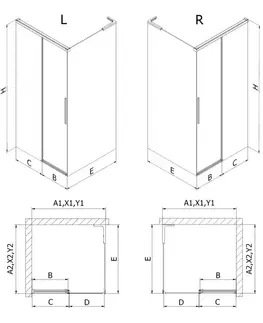 Sprchovacie kúty MEXEN/S - Rox L sprchovací kút posuvný 120 x 120, transparent, biela 8C2L-120-120-20-00