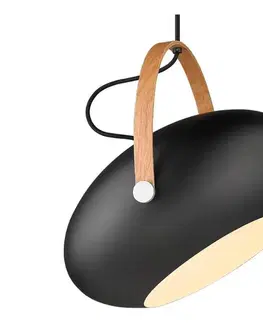 Svietidlá Halo Design 734382 - Závesný luster na lanku DC 1xE27/40W/230V priemer 40 cm čierna/dub 734382