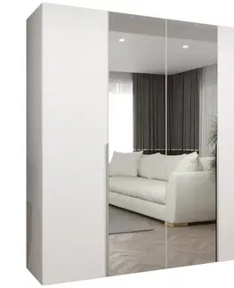 Šatníkové skrine Skriňa Alicante II 200 biela/strieborný
