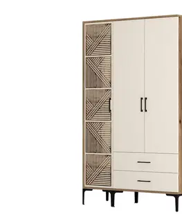 Šatňové skrine Šatníková skriňa Kumsal PT - Walnut, Cream