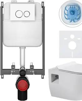 Záchody CERANO - Kompletný WC set Basic/Dure - biela lesklá - WC tlačidlo Dualo/Biela - na zamurovanie - 51x35 CER-8050BD85898