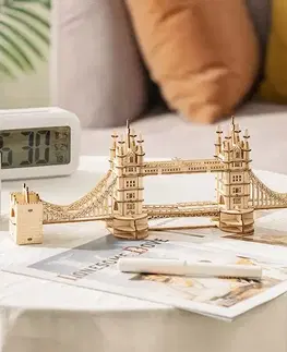 3D puzzle 3D Creative Drevené 3D Puzzle Tower Bridge s LED osvetlením
