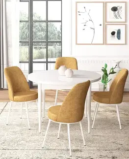Jedálenské sety Dining Table & Chairs Set (5 Pieces) Tor - White, Cappuccino