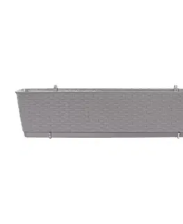 Kvetináče a truhlíky NABBI DRL600PW plastový balkónový kvetináč 59 cm mocca
