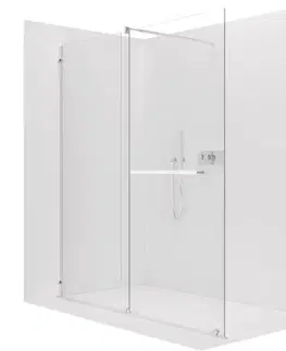 Sprchové dvere CERANO - Sprchová zástena Walk-in Medin Ľ/P - 8 mm - chróm, transparentné sklo - 130x195 - dvojdielna posuvná CER-477991