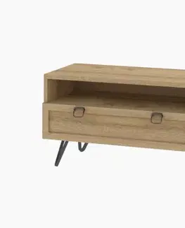 TV stolíky Stolík pod TV BIMBO 25 s LED, dub divoký / artisan olej