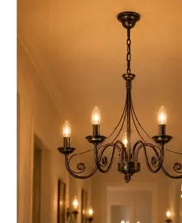 Svietidlá BRILAGI - LED Luster na reťazi STEFANO 5xE14/40W/230V čierna patiny 8590828606697