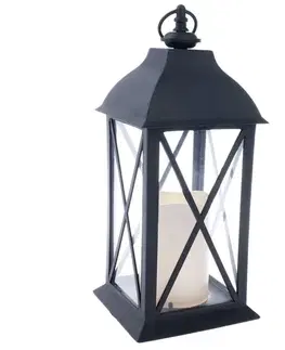 Vianočné dekorácie Lampáš s LED sviečkou Dalma, 14 x 30,5 x 14 cm, teplá biela, plast