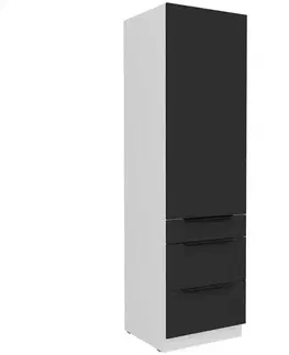 Kuchynské skrinky stojace Kuchynská skrinka Aria-Bl/Wh Anti Fingerprint 60dks-210 1f 3s
