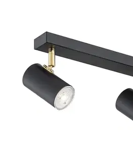 Svietidlá Argon 0891 - Bodové svietidlo LAGOS 2xGU10/5W/230V čierna/mosadz 891