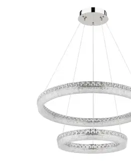 Svietidlá Globo 67387-72 - LED stmievateľný luster na lanku LAUREL 72W/230V priehľadné, s diaľkovým ovládaním 67387-72