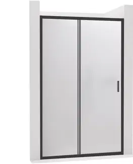Sprchovacie kúty CERANO - Sprchové posuvné dvere Varone LINE Ľ/P - 6 mm - čierna matná, mliečne sklo - 150x195 CER-663052