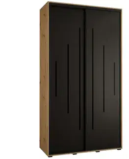 Šatníkové skrine Skriňa 45 Canaris 12 130 artisan/čierna/čierna