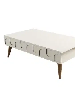 Konferenčné stolíky Konferenčný stolík Lyon 34 - Cream, Walnut
