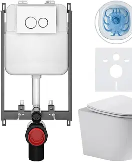 Záchody CERANO - Kompletný WC set Basic/Cesso - biela lesklá - WC tlačidlo Dualo/Biela - na zamurovanie - 49x36 CER-8050BD85926