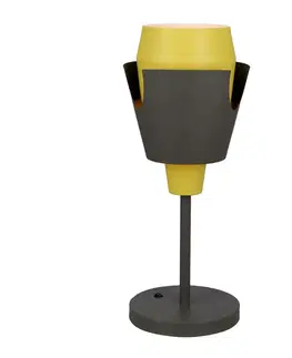 Stolové lampy Stolová lampa sivo-žltá s vypínačom Falun LEDEA