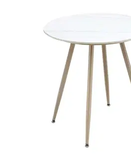 Záhradné stoly ROUND záhradný stôl 70 cm, biela/béžová