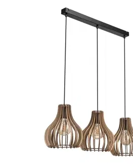 Svietidlá  Luster na lanku TUCCI 3xE27/15W/230V dub/čierna LM-3.229/DĄB