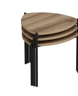 Konferenčné stolíky Odkladací stolík Lenny Walnut, 3 ks