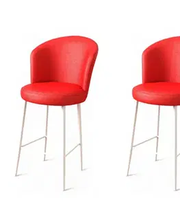Barové stoličky Bar Stool Set (2 Pieces) Uras - Red, White