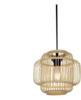 Svietidlá Searchlight 61089CW - Luster na lanku MADELINE 1xE27/7W/230V pr. 29 cm bambus 61089CW