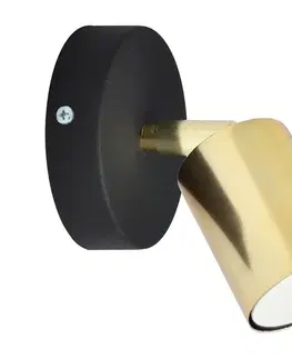 Svietidlá  LED Nástenné bodové svietidlo TUNE 1xGU10/4,8W/230V zlatá/čierna R-KM 1927/1 BK+GO MAT