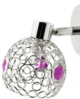 Bodové svetlá Nástenná lampa chróm + fialová bodová lampa Aron
