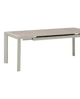 Stolčeky DEOKORK Hliníkový stôl VANCOUVER 142/202x90 cm (ivory)
