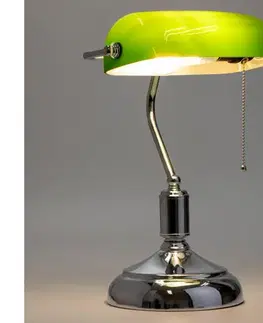 Lampy BRILAGI - Stolná lampa BANK OFFICE 1xE27/60W/230V lesklý chróm/zelená L352-ZE/CHR
