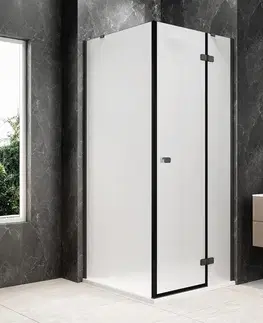 Sprchové dvere POLYSAN - GLOBE GUN METAL štvorcová sprchová zástena 800x800, matné sklo, pravé GB1080-3215MRGM
