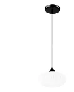 Svietidlá  Luster na lanku HARMA 1xE27/15W/230V pr. 25 cm biela/čierna LM - 1.257 / C