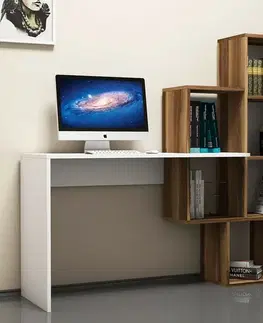 Konferenčné stolíky Pracovný stôl Acelya Walnut and Whitefarby